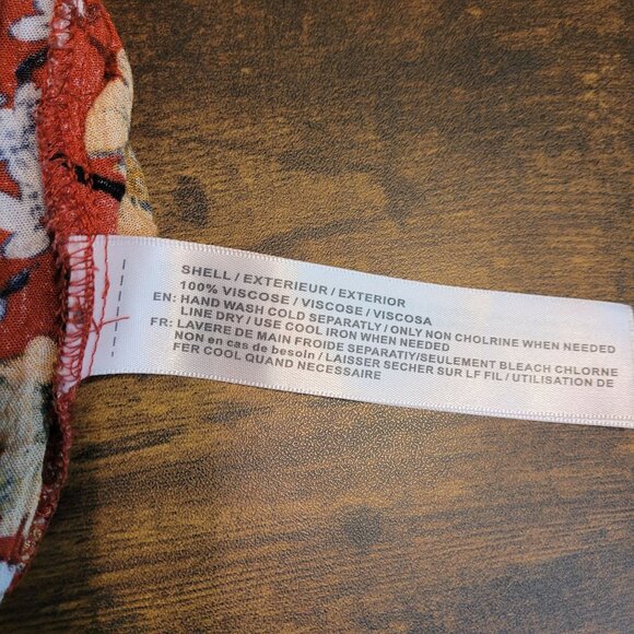 band of gypsies Floral Romper XS Tie Bell Sleeve Pockets Rust Brown Feminine - Picture 5 of 8